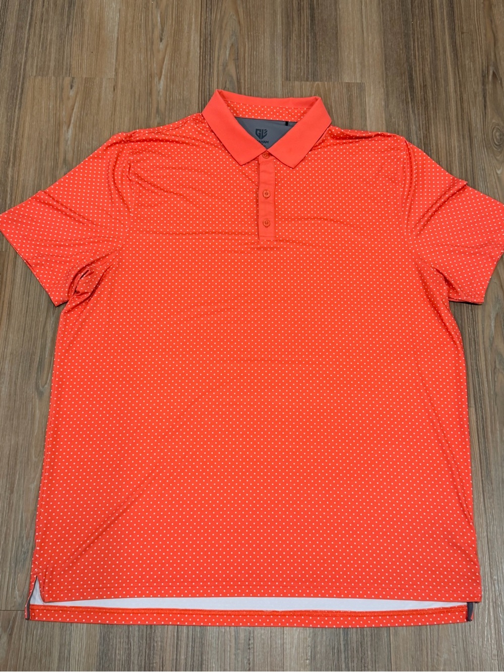Graham Luxe Men's XXL Orange Polka Dot Polo Shirt